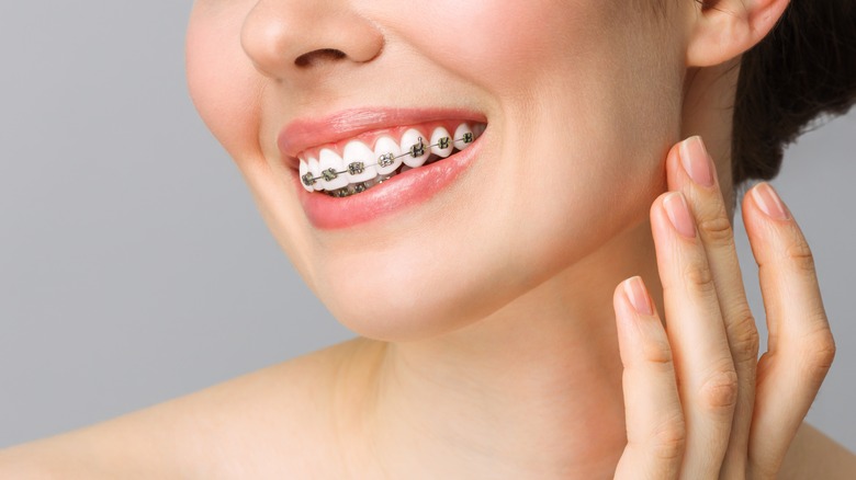 woman with braces