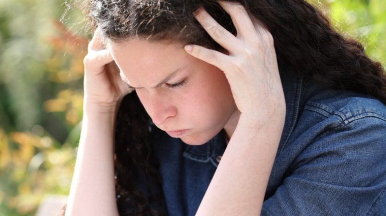 Girl struggling to focus