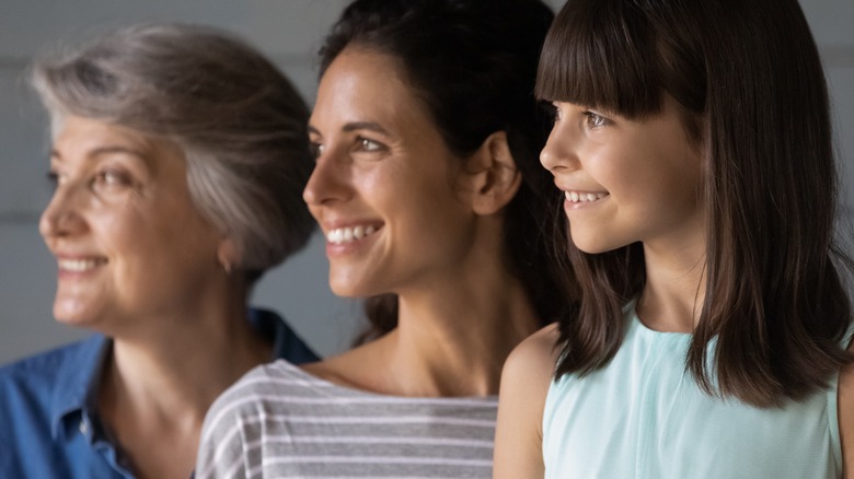 Three generations of females